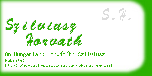 szilviusz horvath business card